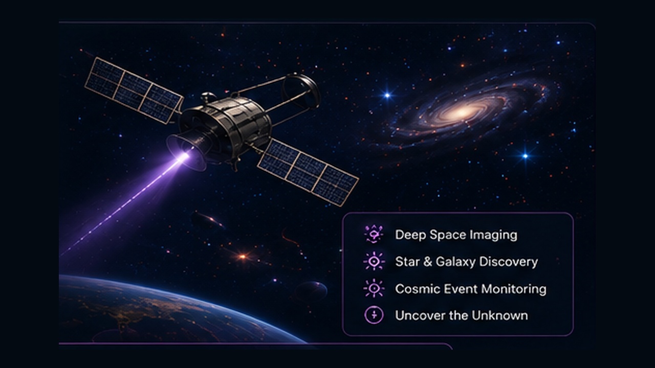 Space exploration using satellite and telescope data to identify new astronomical phenomena